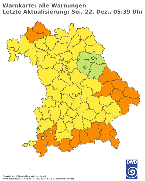 Aktuelle Wetterwarnungen für  Augsburg