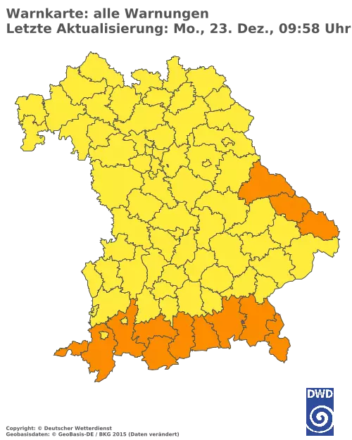 Aktuelle Wetterwarnungen für  Augsburg