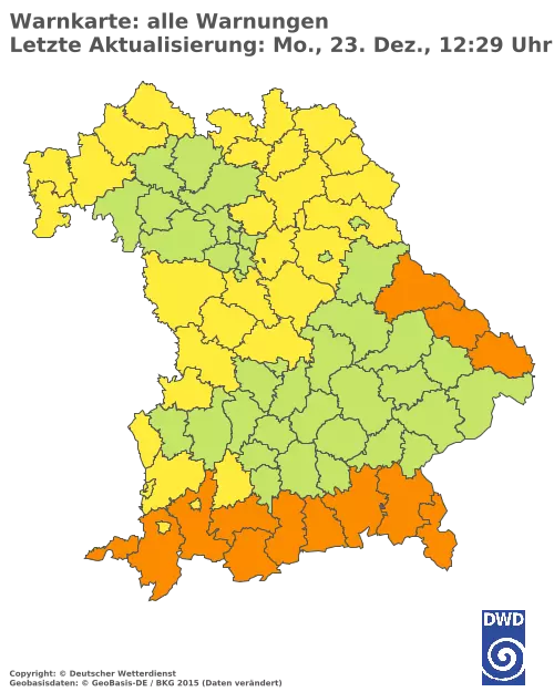 Aktuelle Wetterwarnungen für  Augsburg