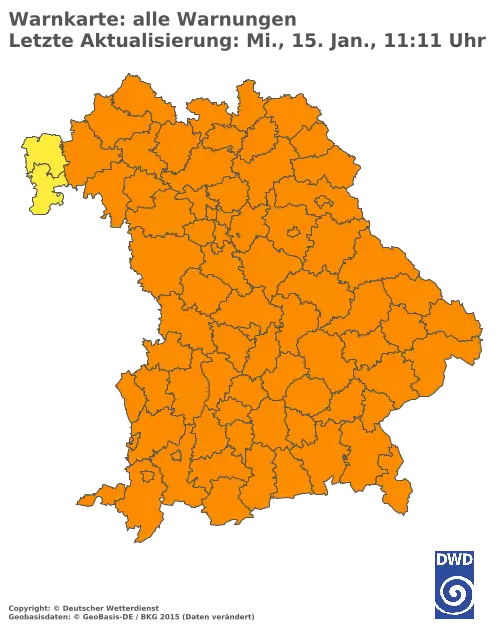 Aktuelle Wetterwarnungen für  Augsburg