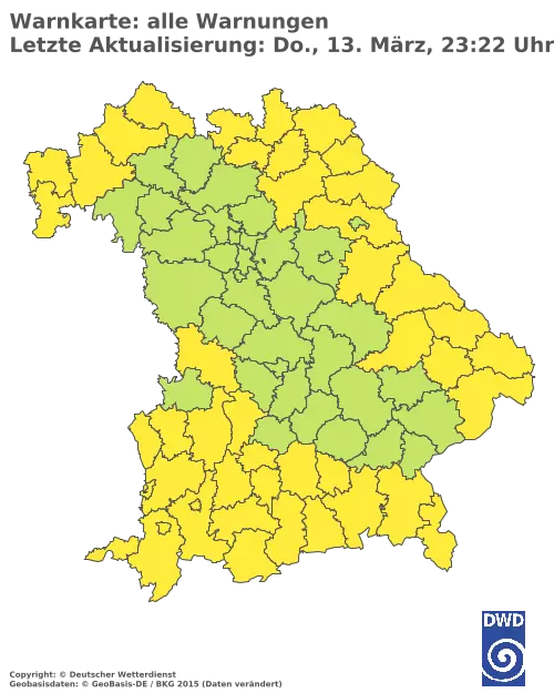 Aktuelle Wetterwarnungen für  Augsburg