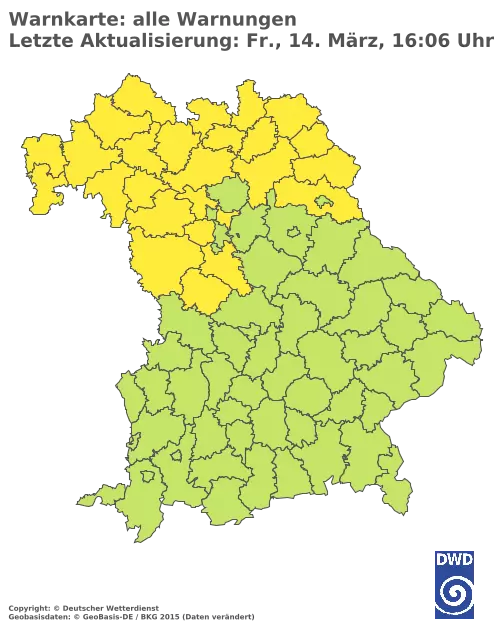 Aktuelle Wetterwarnungen für  Augsburg